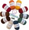 10-Pack Soft Cotton Yarn Skeins – 50g Each, 1200+ Yards DK Crochet & Knitting Yarn with Free Amigurumi Patterns, Premium Starter Kit (Autumn Colors)